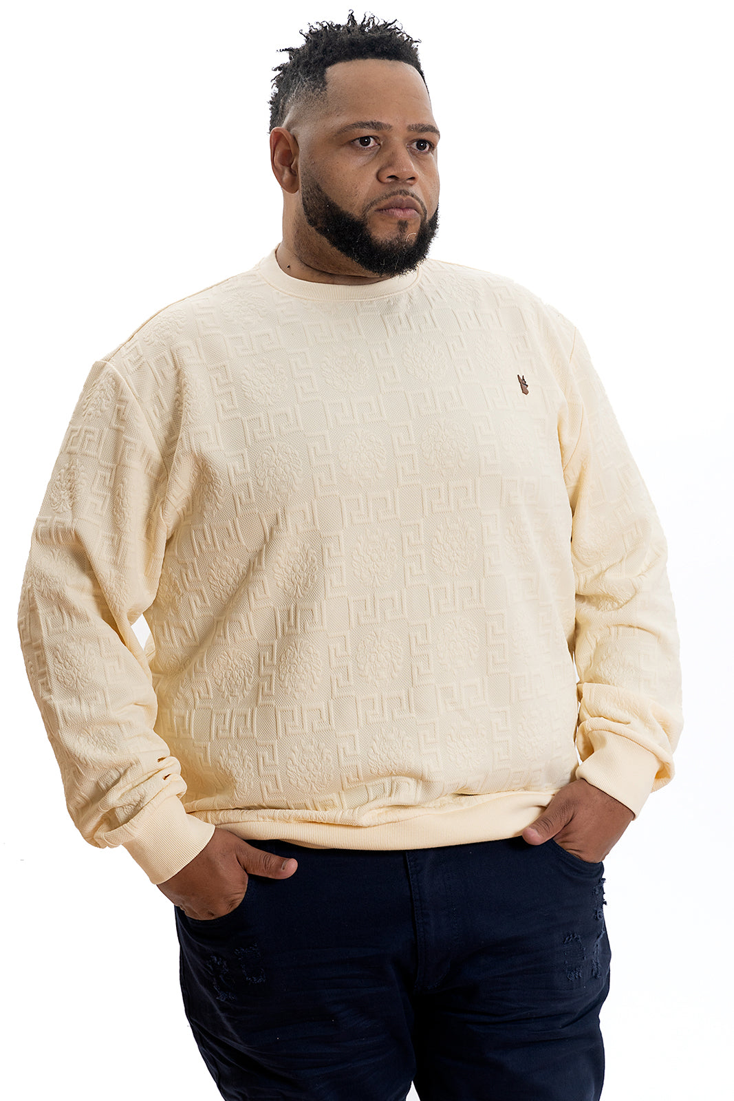 M4232 Bianchi Jacquard Crewneck Sweatshirt - Natural