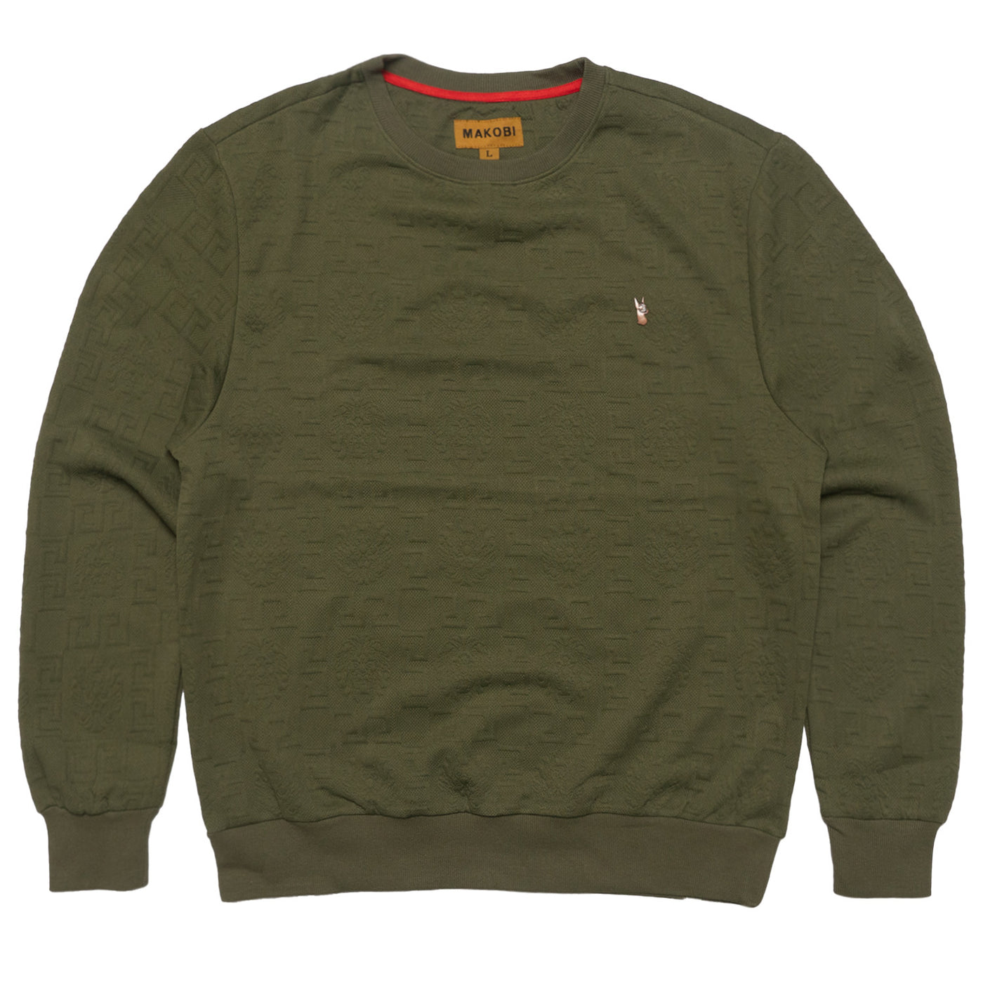 M4232 Bianchi Jacquard Crewneck Sweatshirt - Olive