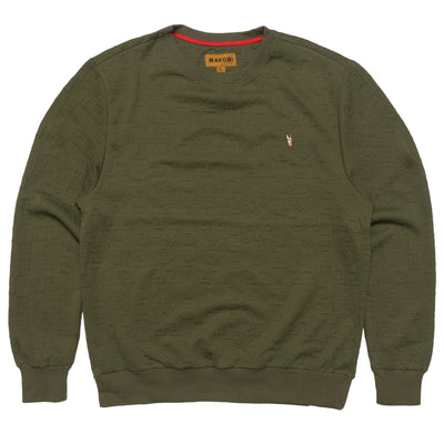 M4232 Bianchi Jacquard Crewneck Sweatshirt - Olive