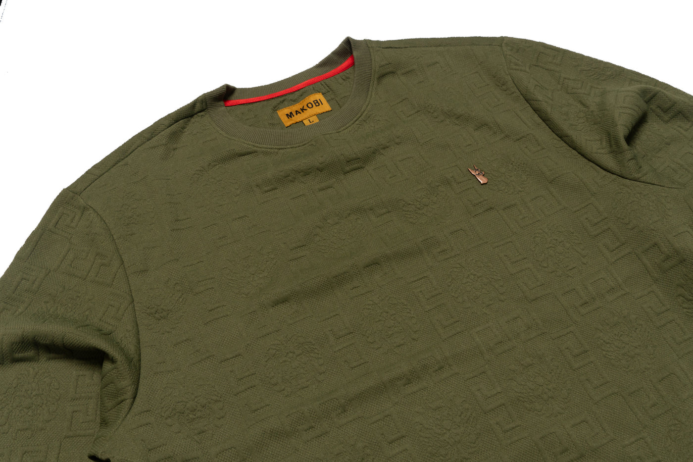 M4232 Bianchi Jacquard Crewneck Sweatshirt - Olive