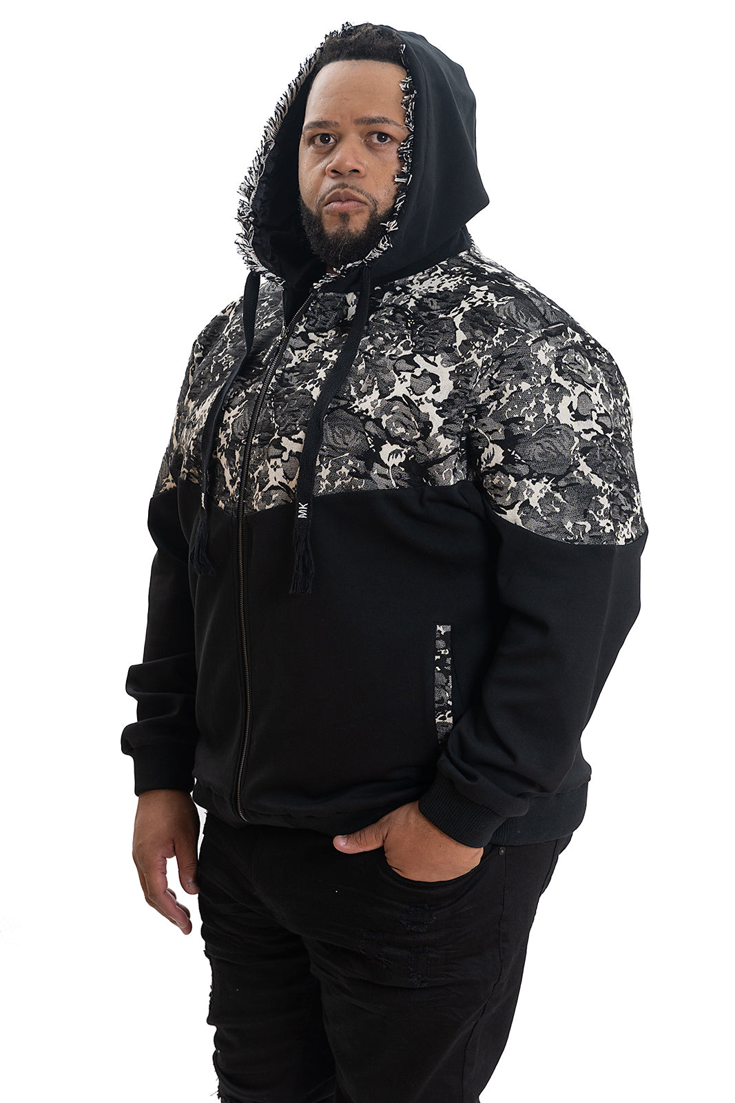 M4296 Veroma Tapestry Hoodie - Black