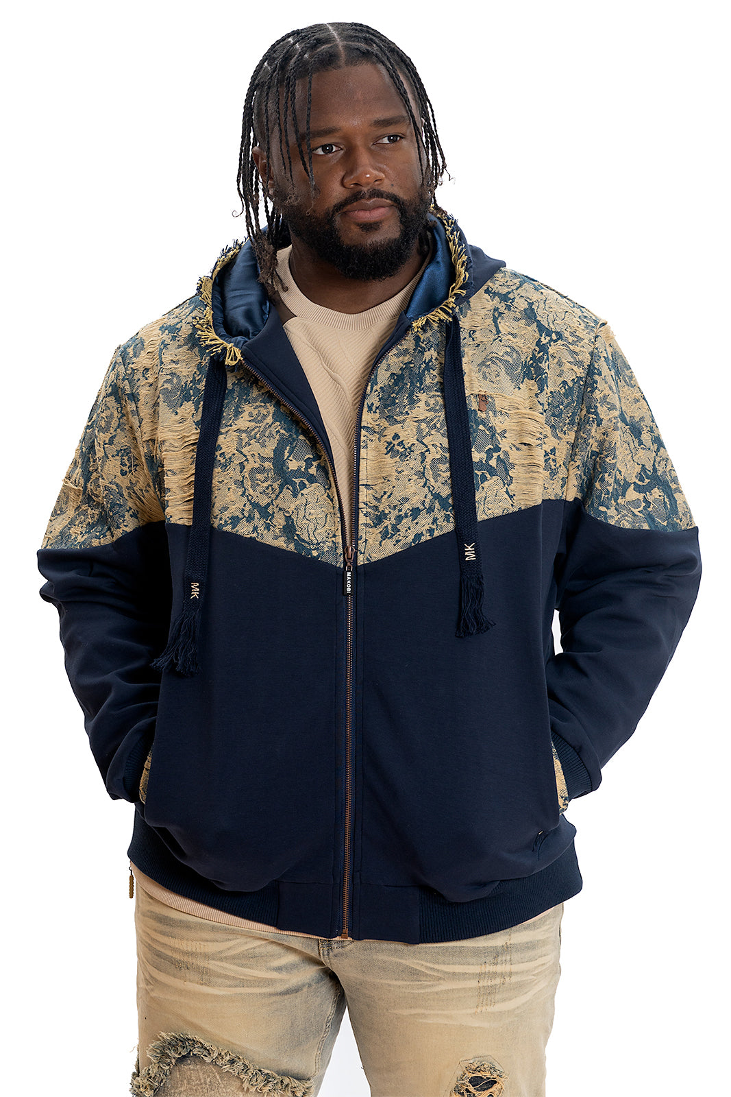 M4296 Veroma Tapestry Hoodie - Navy