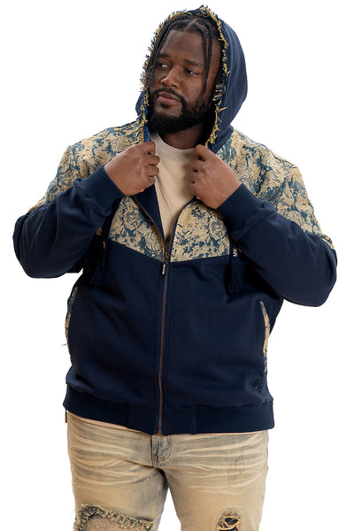 M4296 Veroma Tapestry Hoodie - Navy