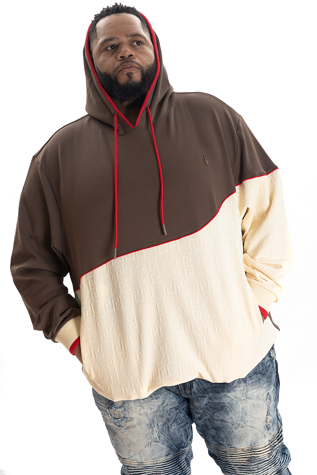 M4332 Bianchi Jacquard Hoodie - Brown