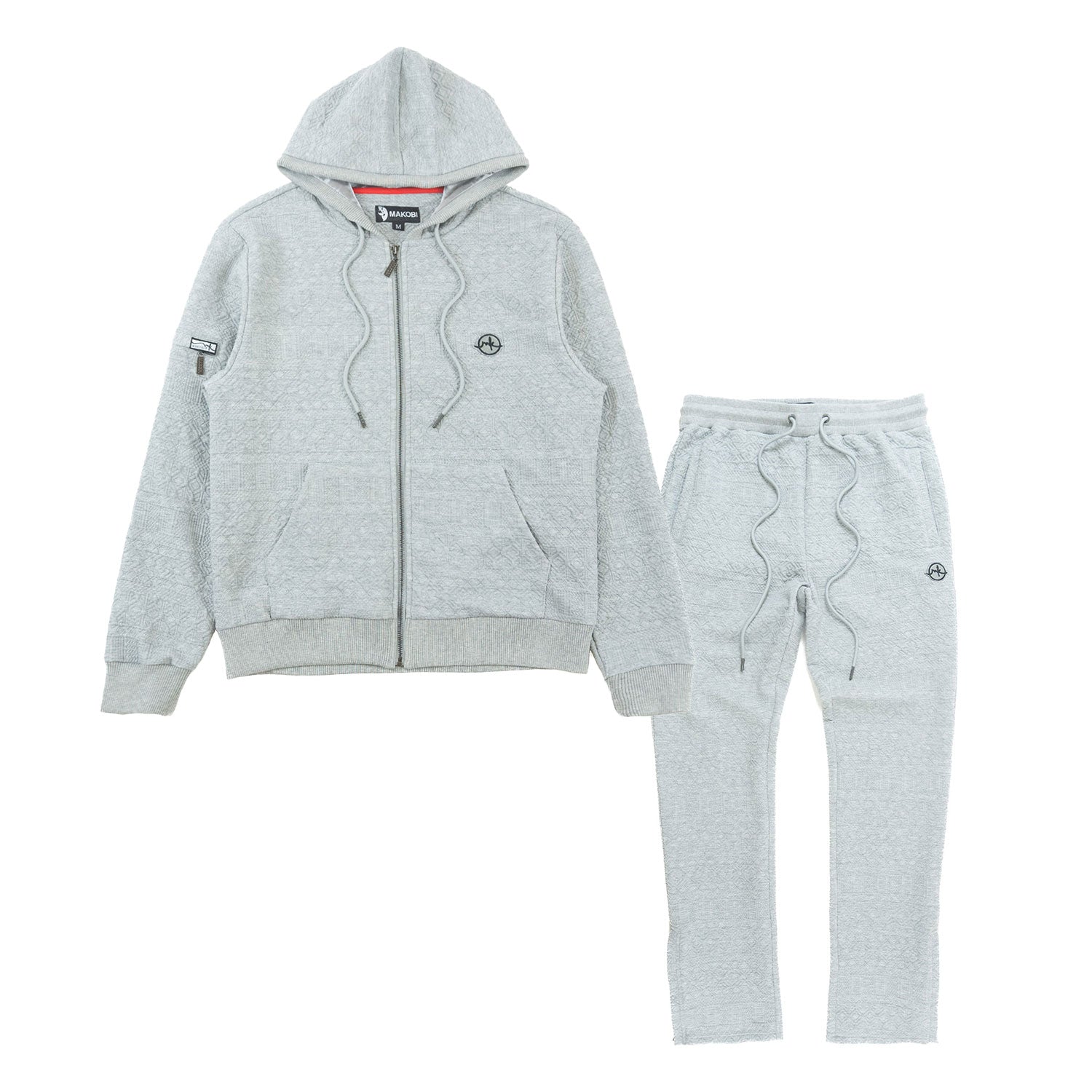 M4356 Berteli Jacquard Hoodie Set - Gray