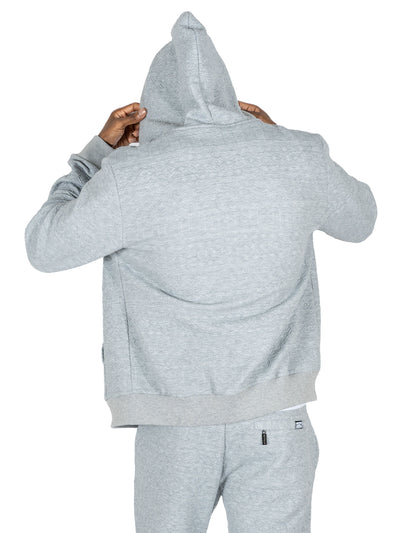 M4356 Berteli Jacquard Hoodie Set - Gray