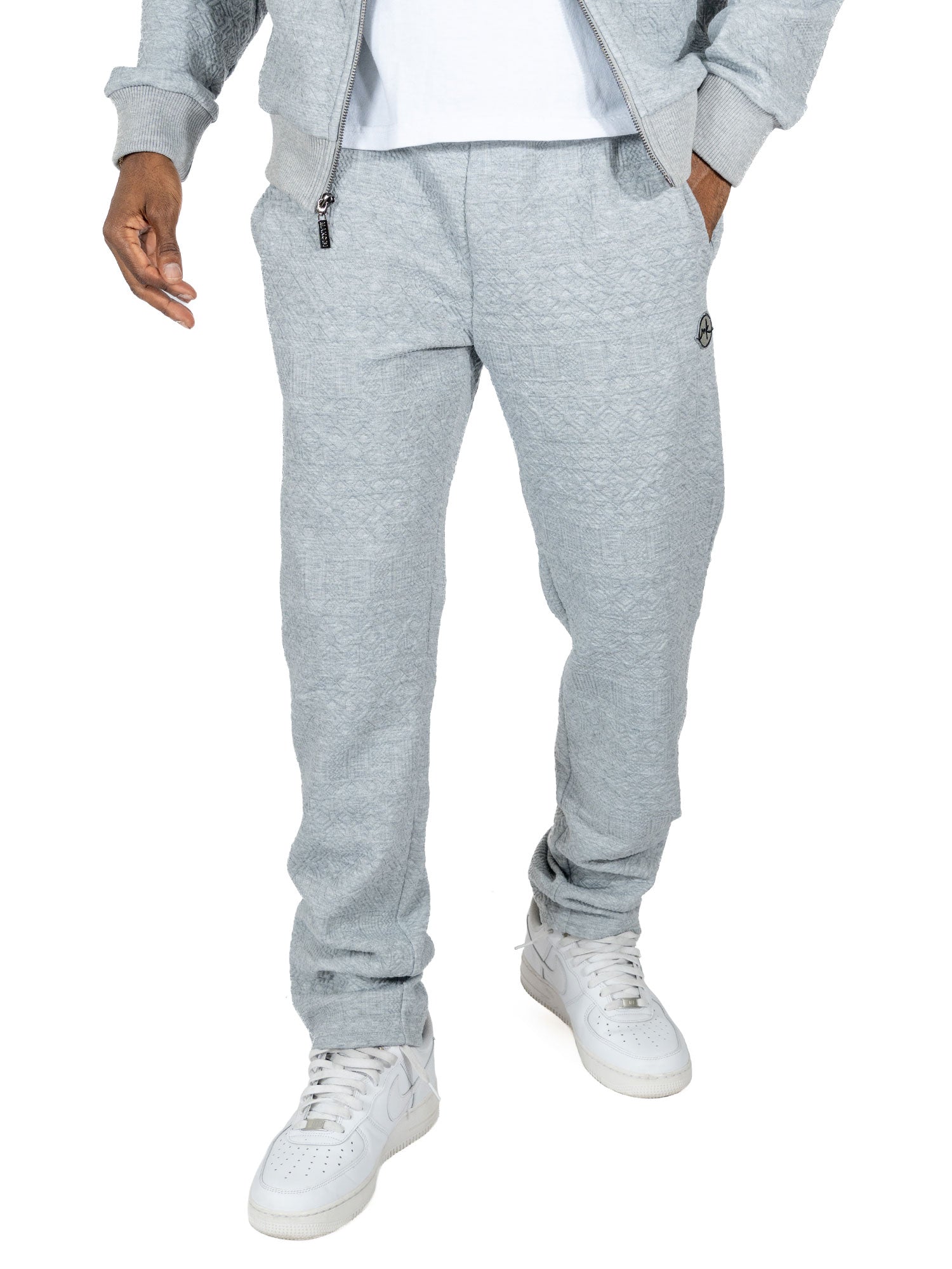 M4356 Berteli Jacquard Hoodie Set - Gray