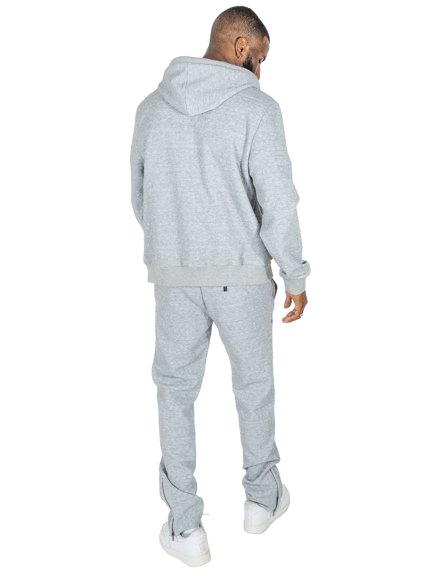 M4356 Berteli Jacquard Hoodie Set - Gray