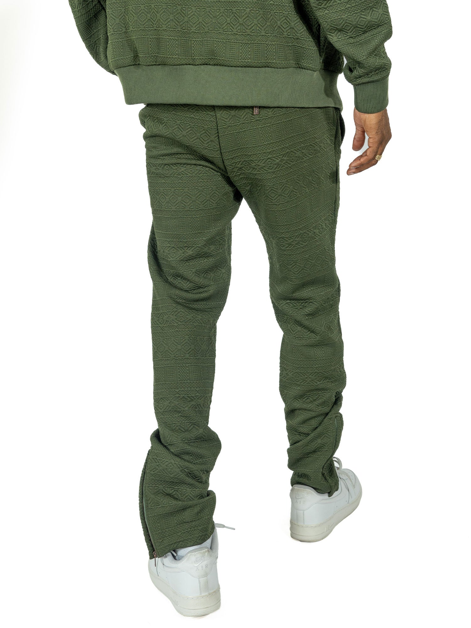 M4356 Berteli Jacquard Hoodie Set -  Olive