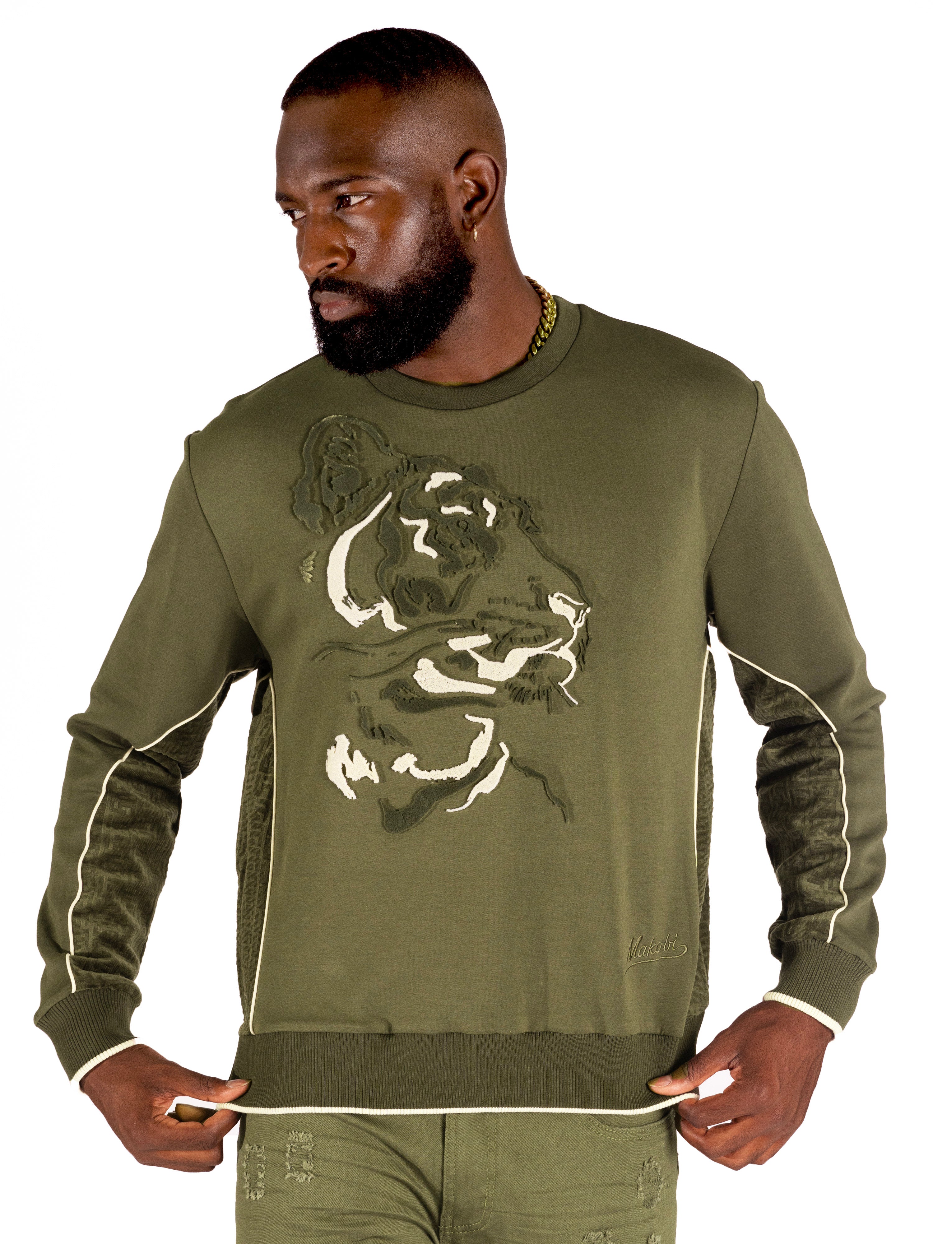 M4358 Gabana Tiger Sweatshirt - Olive