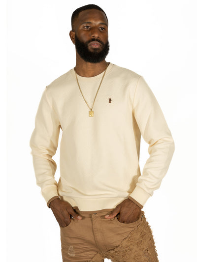 M4390 Beanchi Jacquard Crewneck - Natural