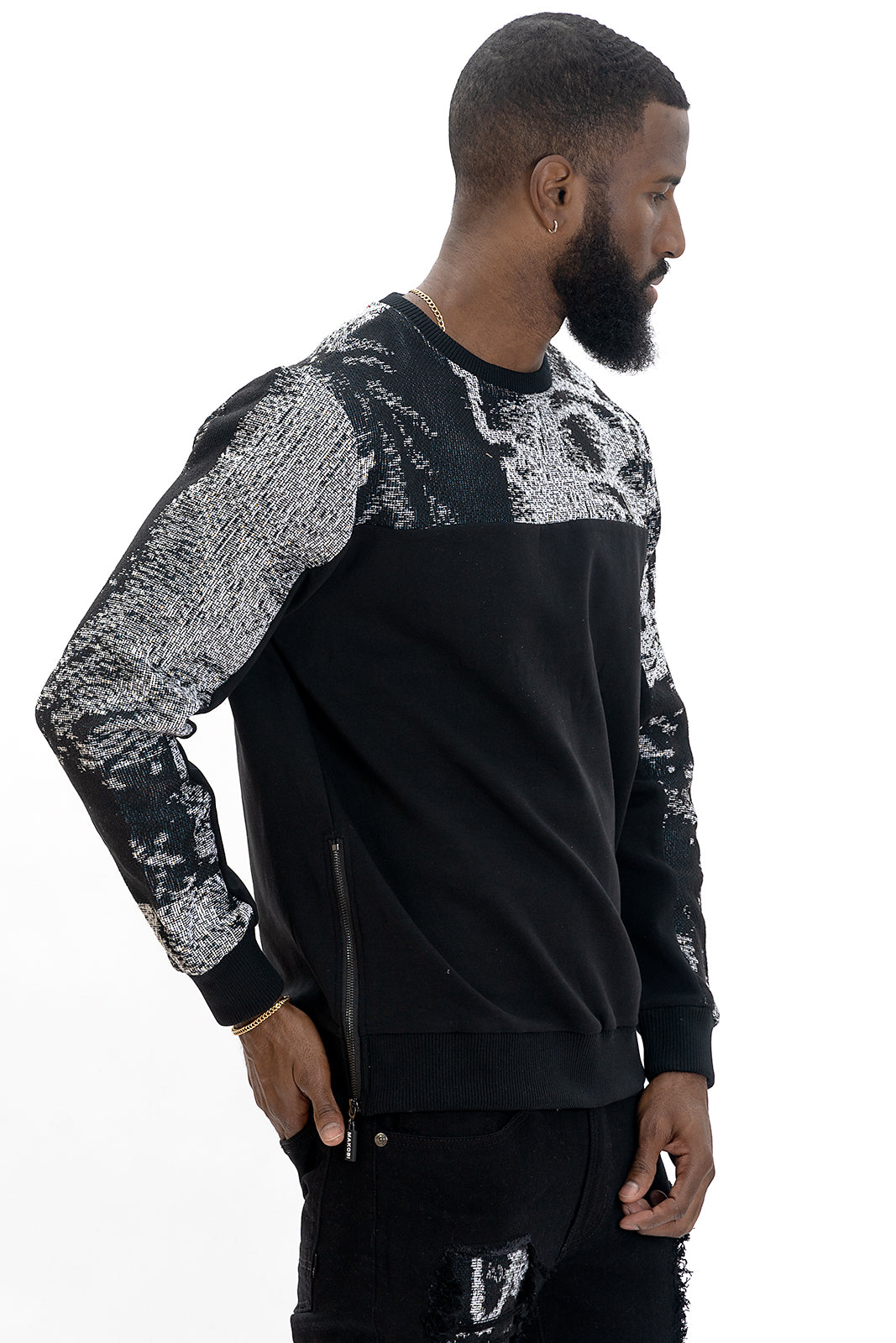 M4399 Bagnoli Tapestry Crewneck - Black