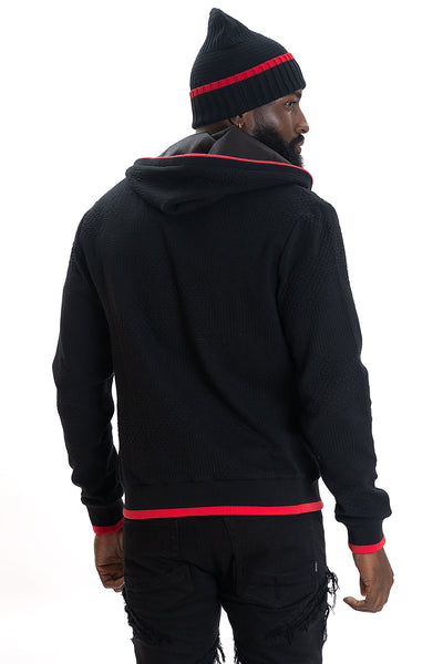 M4432 Amalfi Knit Hoodie - Black