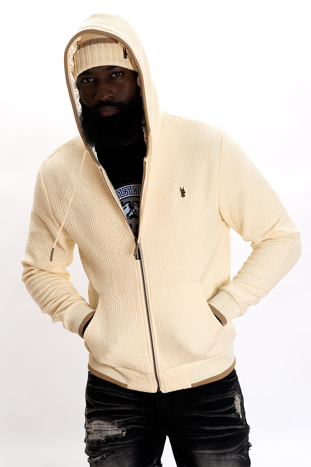 M4432 Amalfi Knit Hoodie - Natural