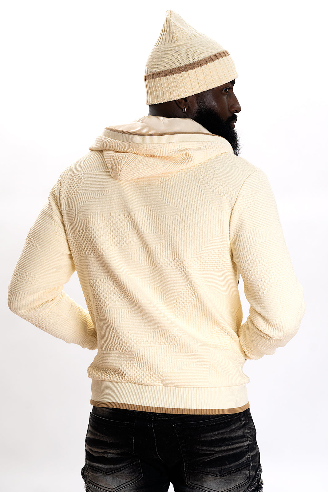 M4432 Amalfi Knit Hoodie - Natural