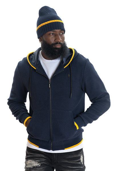 M4432 Amalfi Knit Hoodie - Navy