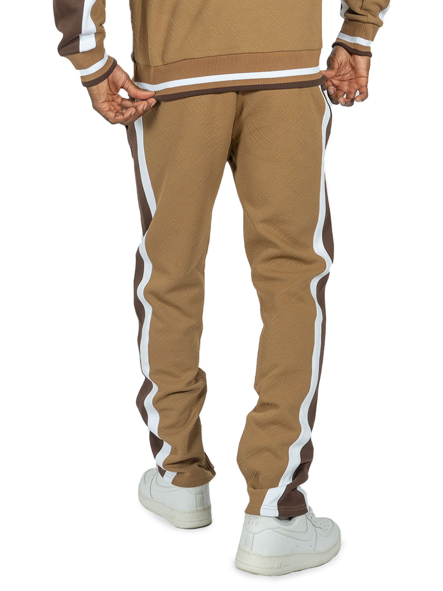 M4490 Beanchi Jacquard Hoodie Set - Mocha