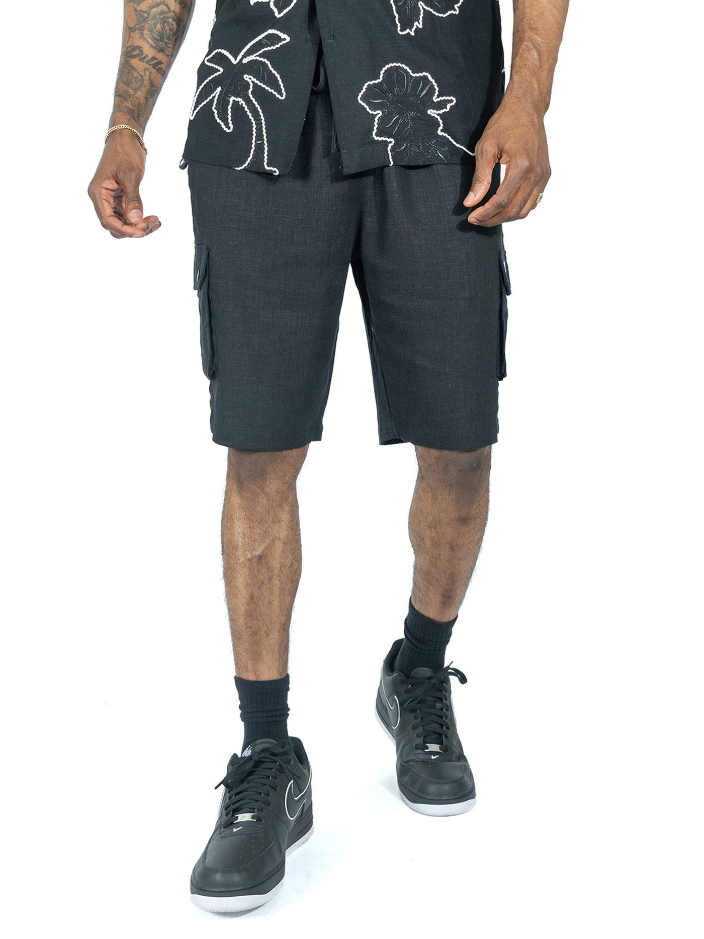 M632 Levonia Linen Shorts - Black