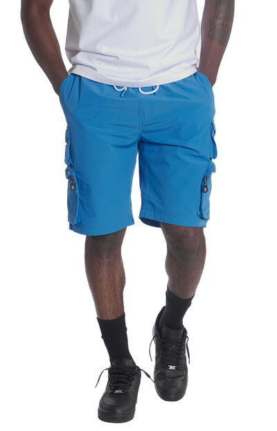 M633 Colton Nylon Spandex Cargo Shorts - Royal Blue