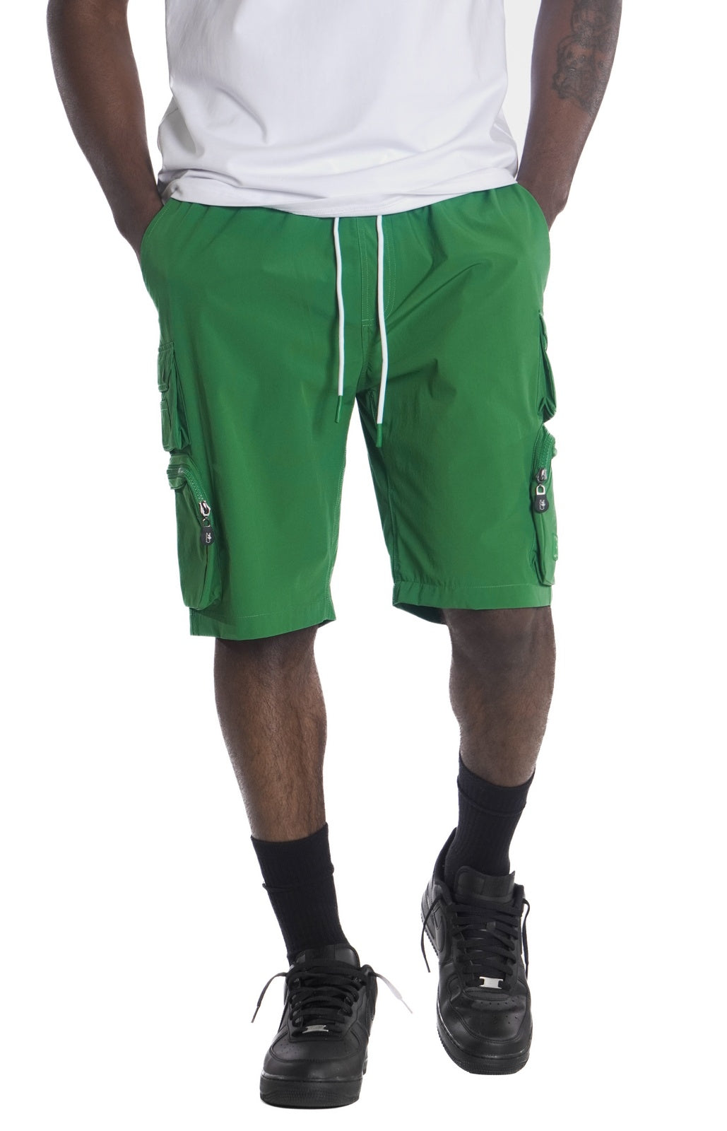 M633 Colton Nylon Spandex Cargo Shorts - Green