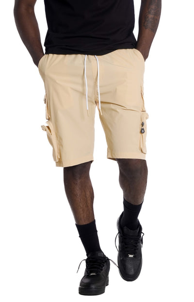 M633 Colton Nylon Spandex Cargo Shorts - Khaki