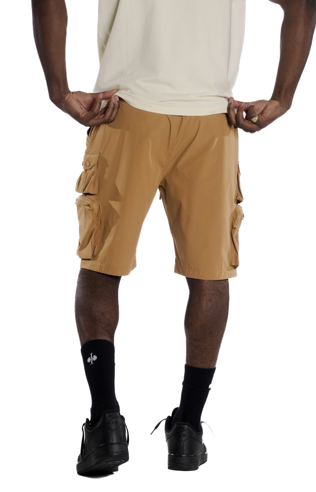 M633 Colton Nylon Spandex Cargo Shorts - Mocha