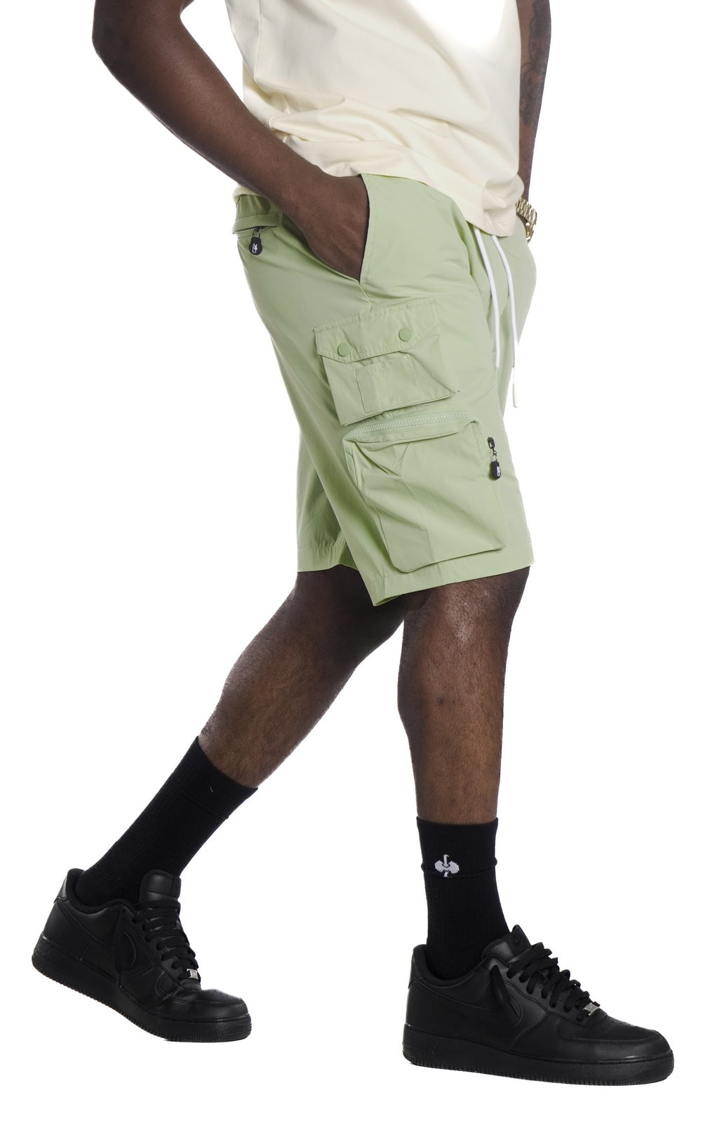 M633 Colton Nylon Spandex Cargo Shorts - Olive