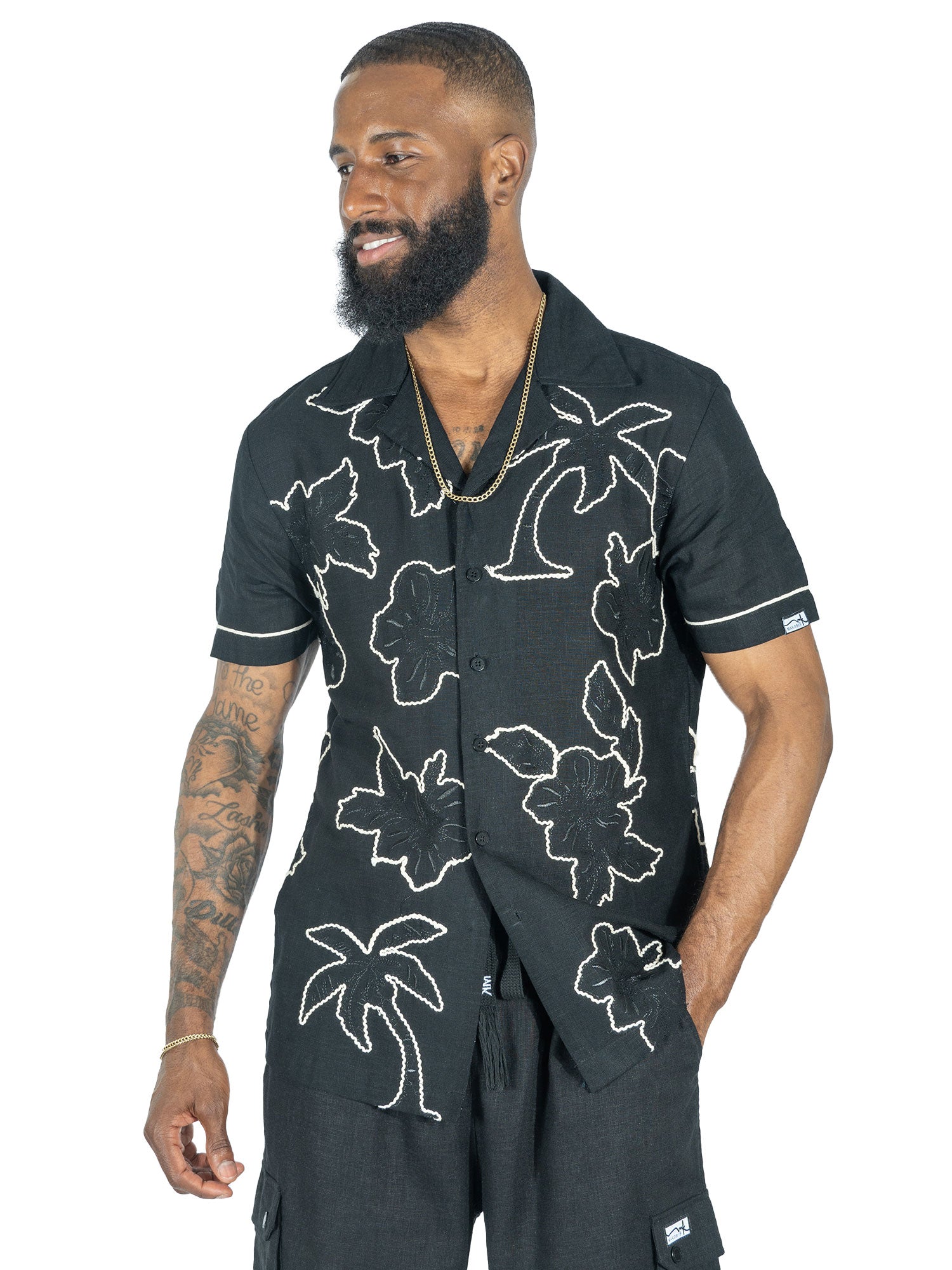 M822 Levonia Linen Shirt - Black