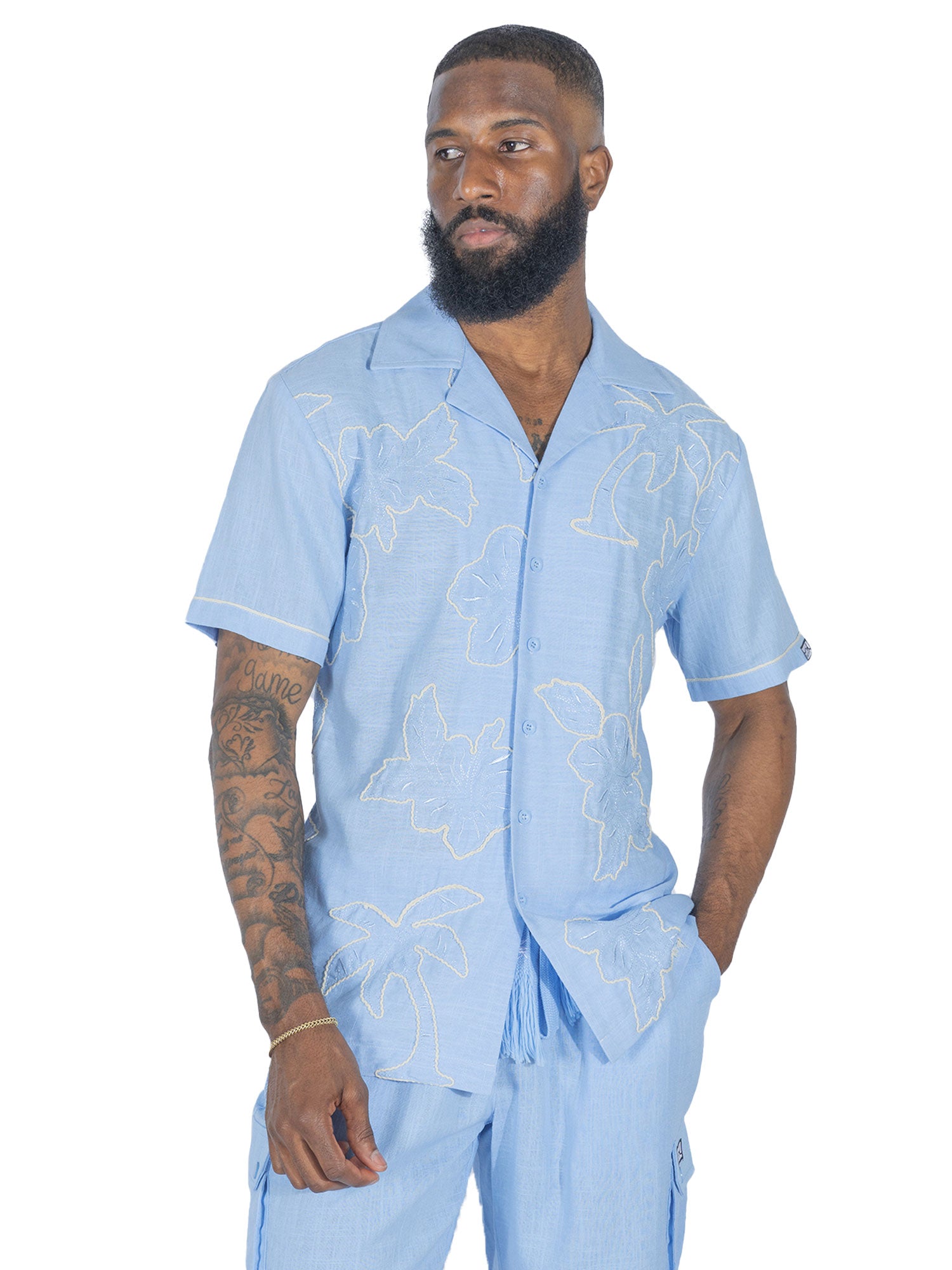 M822 Levonia Linen Shirt - Blue