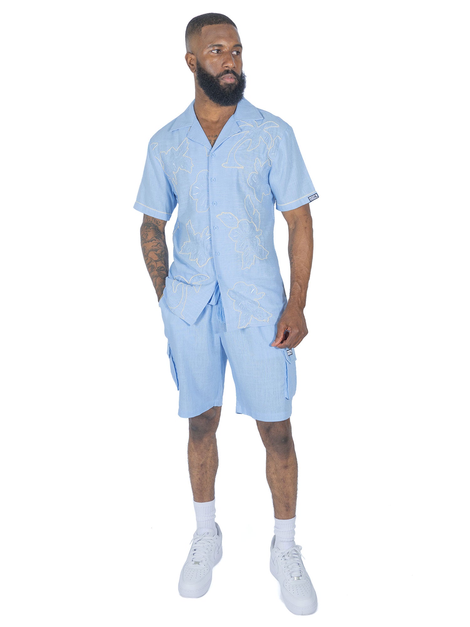 M632 Levonia Linen Shorts - Blue