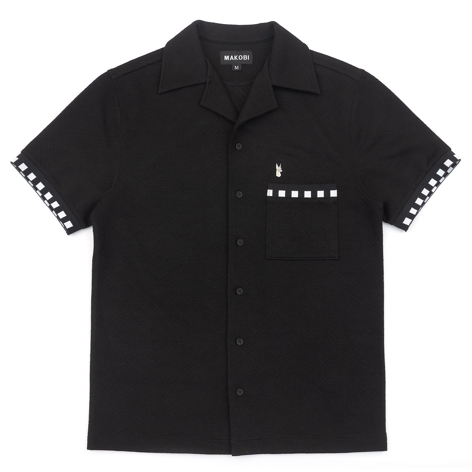 M863 Bianchi Jacquard Button Down - Black