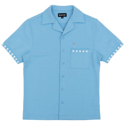 M863 Bianchi Jacquard Button Down - Blue