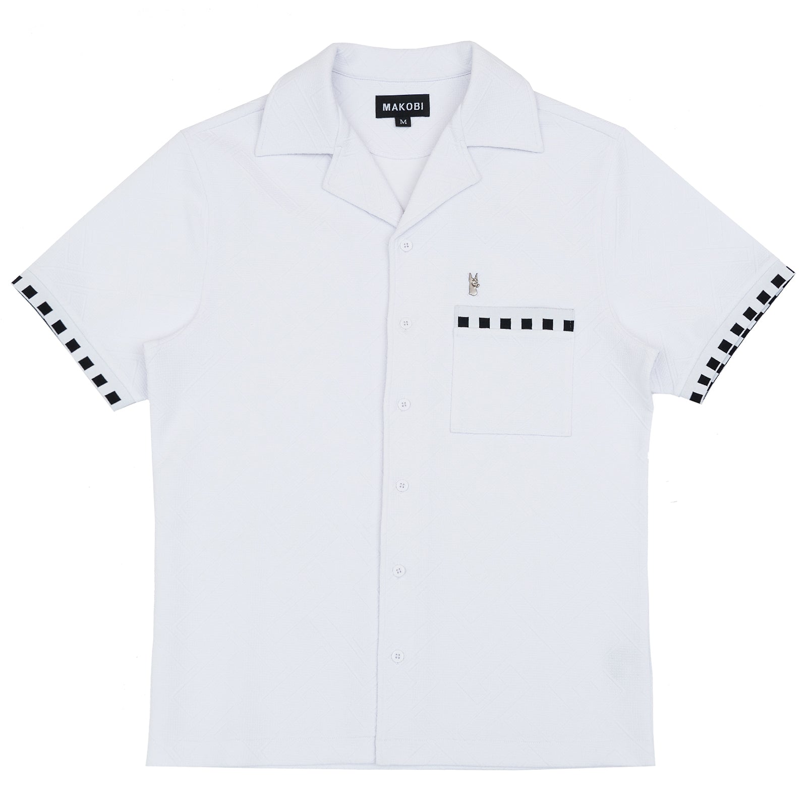 M863 Bianchi Jacquard Button Down - White