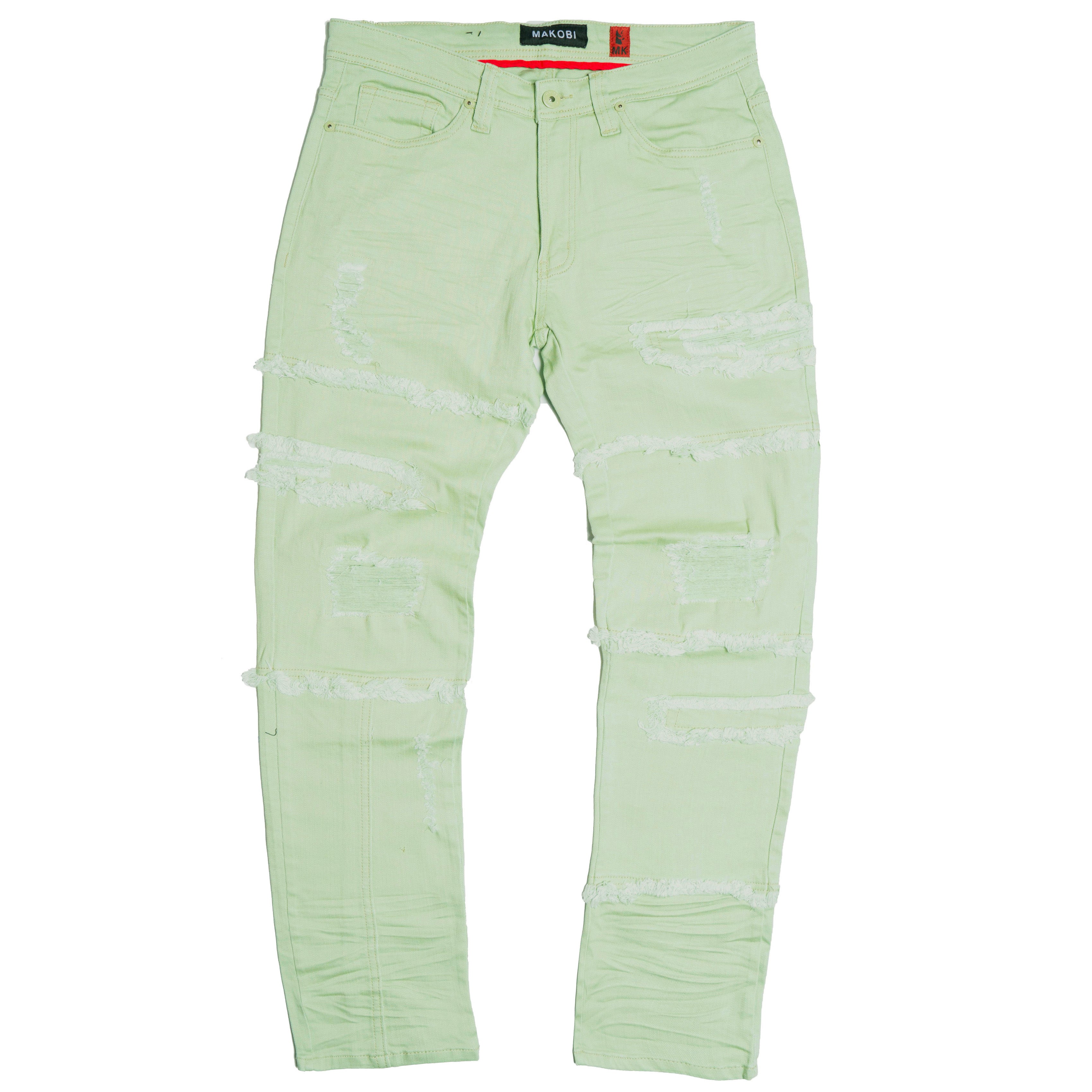 M1912 Bergamo Fray Jeans - Light Olive