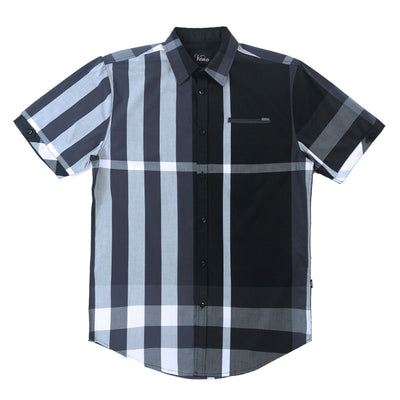 V814 Veno Button-isalẹ Kukuru Sleeves Shirt - Black