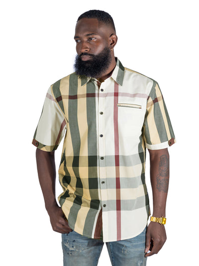 V836 Hugo Plaid Shirt - Natural