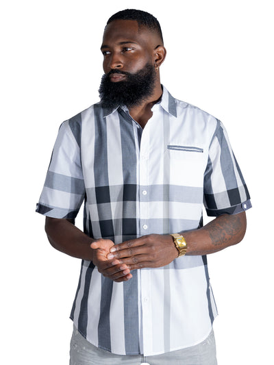 V836 Hugo Plaid Shirt - White