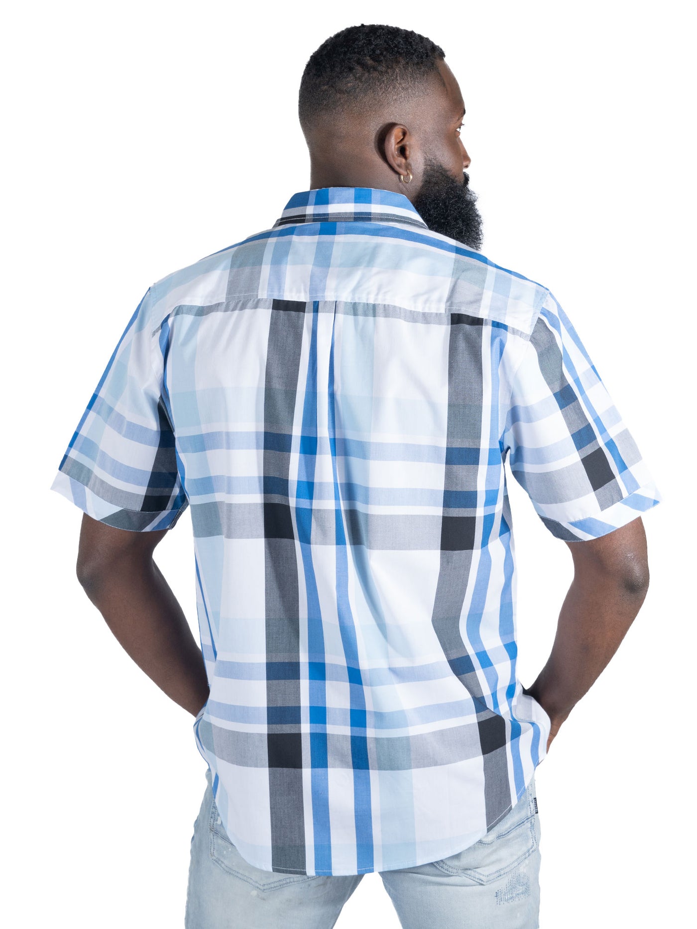 V846 Marco Plaid Shirt - White