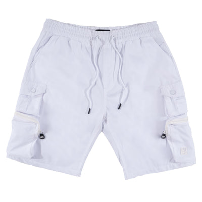 M633 Colton ọra Spandex Cargo Kukuru - White