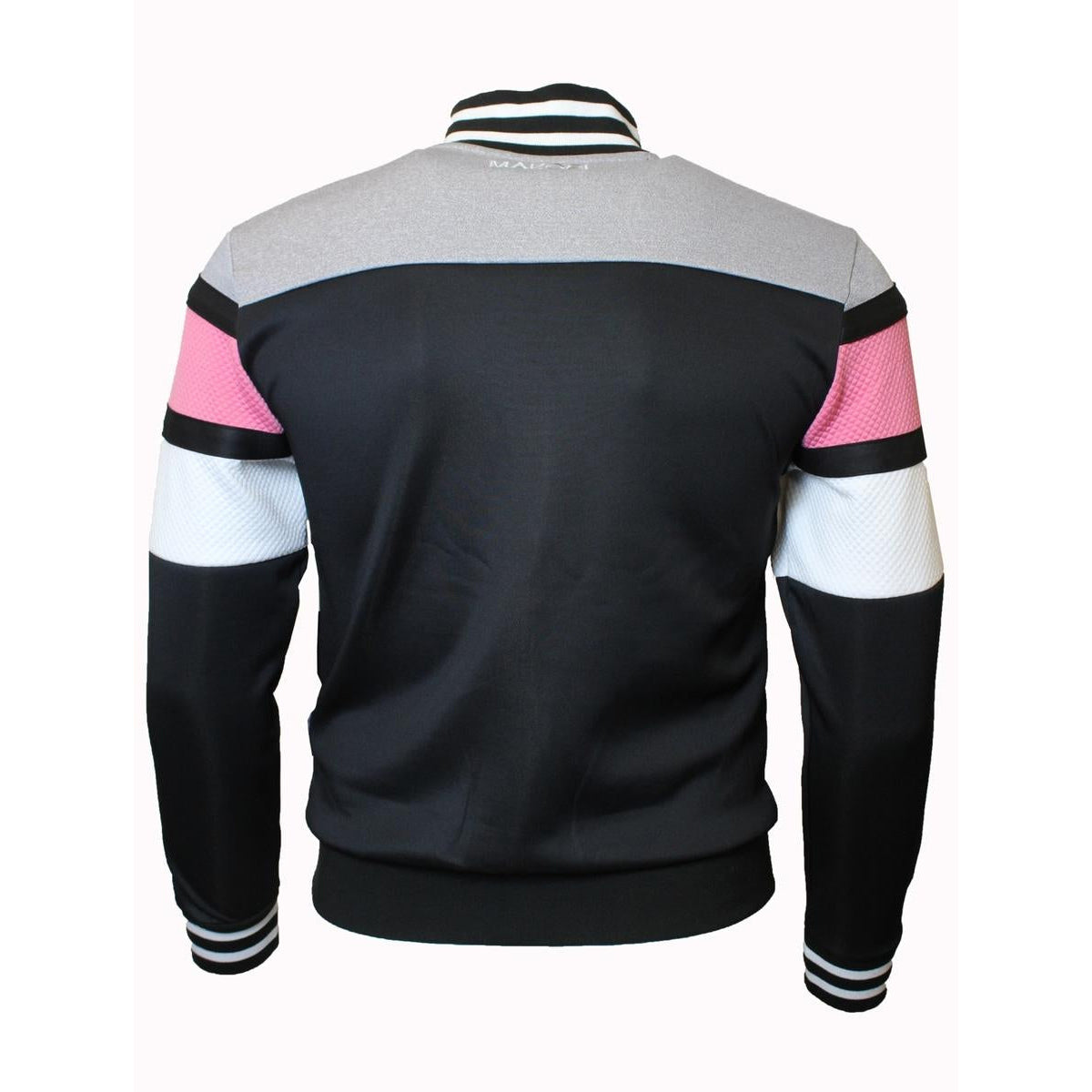 M4646 Makobi Jacquard Zip isalẹ jaketi - Black / Pink