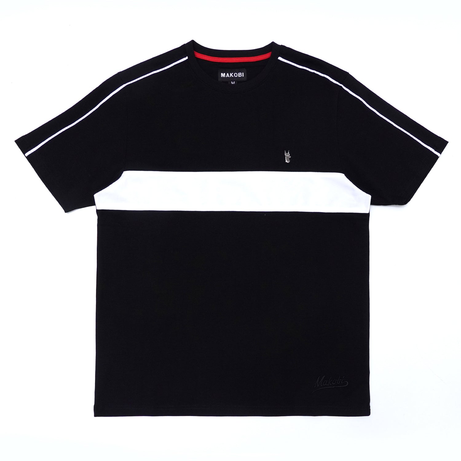 M308 Makobi Core Tee w/ Contrast Velvet- Black/White