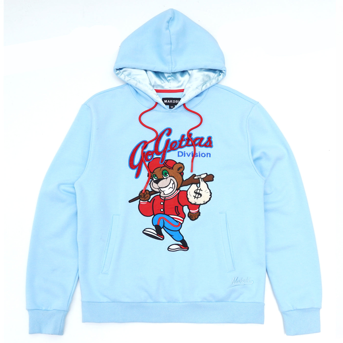 M4781 - Go Gettas Hoodie w/ Stones - Light Blue