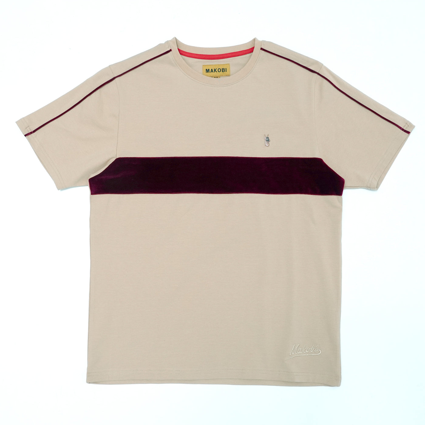 M308 Makobi Core Tee w/ Contrast Velvet- Khaki