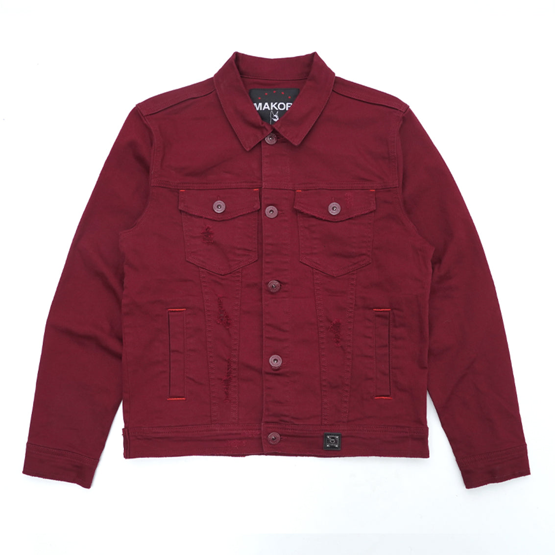 M1026 - Makobi mojuto Denimu jaketi - Burgundy