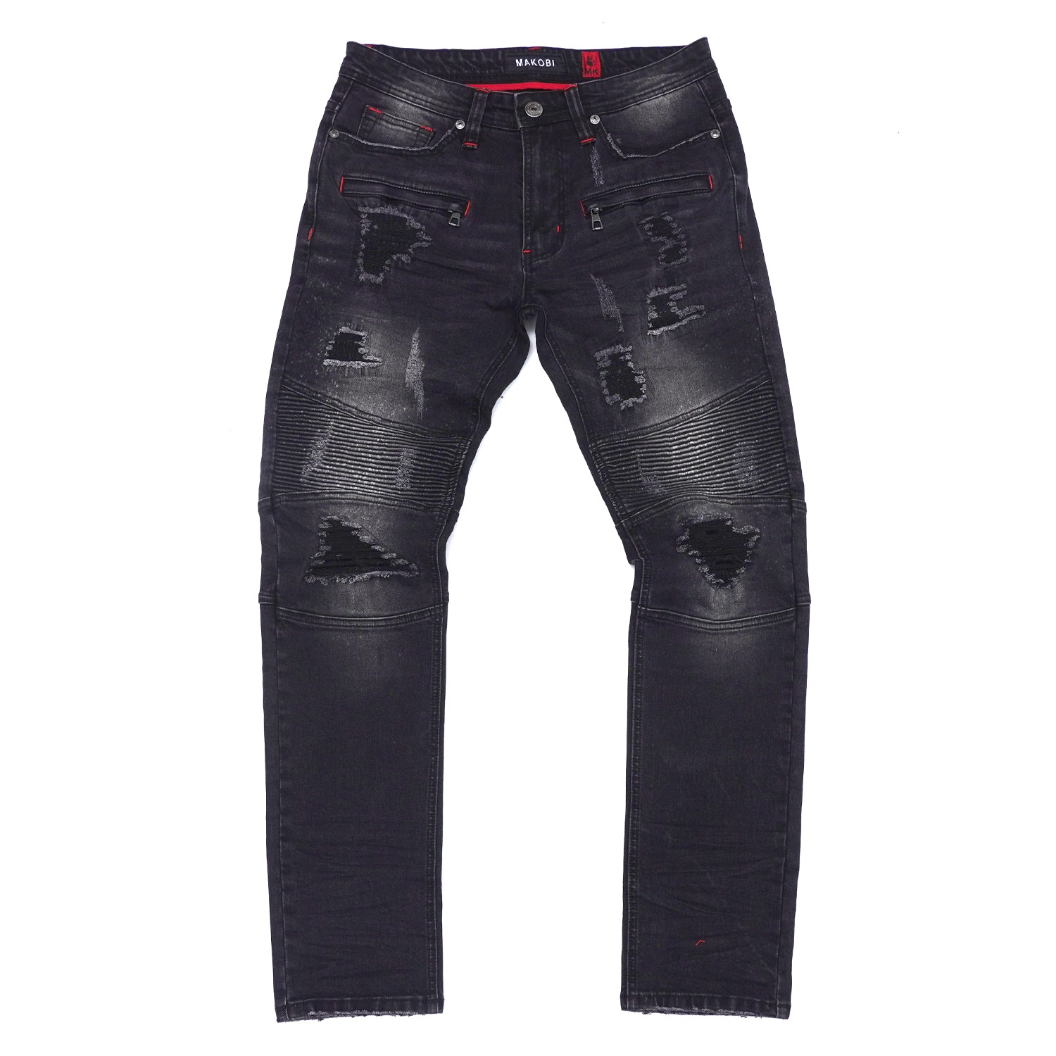 M1757 Alki Biker sokoto - Black Wẹ