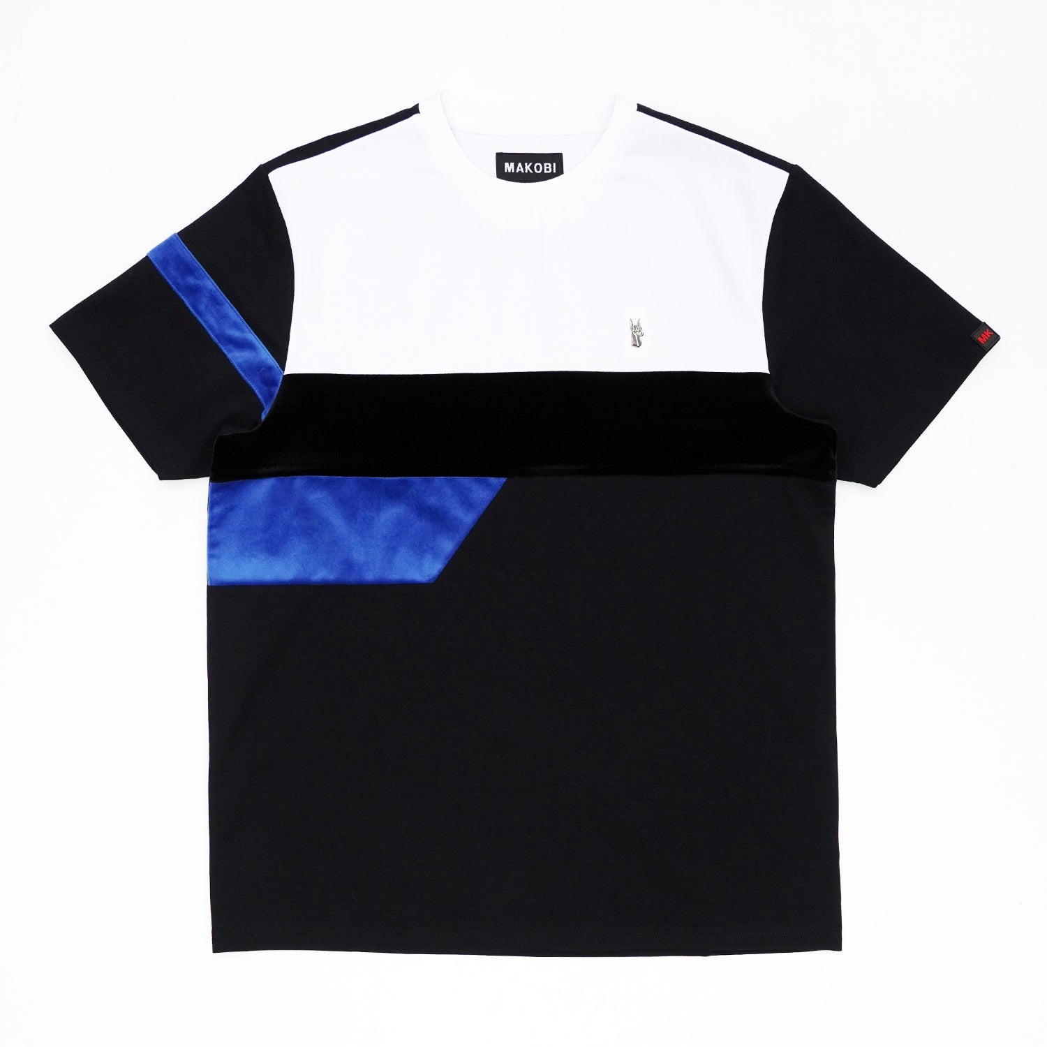 M204 Makobi Contrast Tee w/ velvet - Black Royal