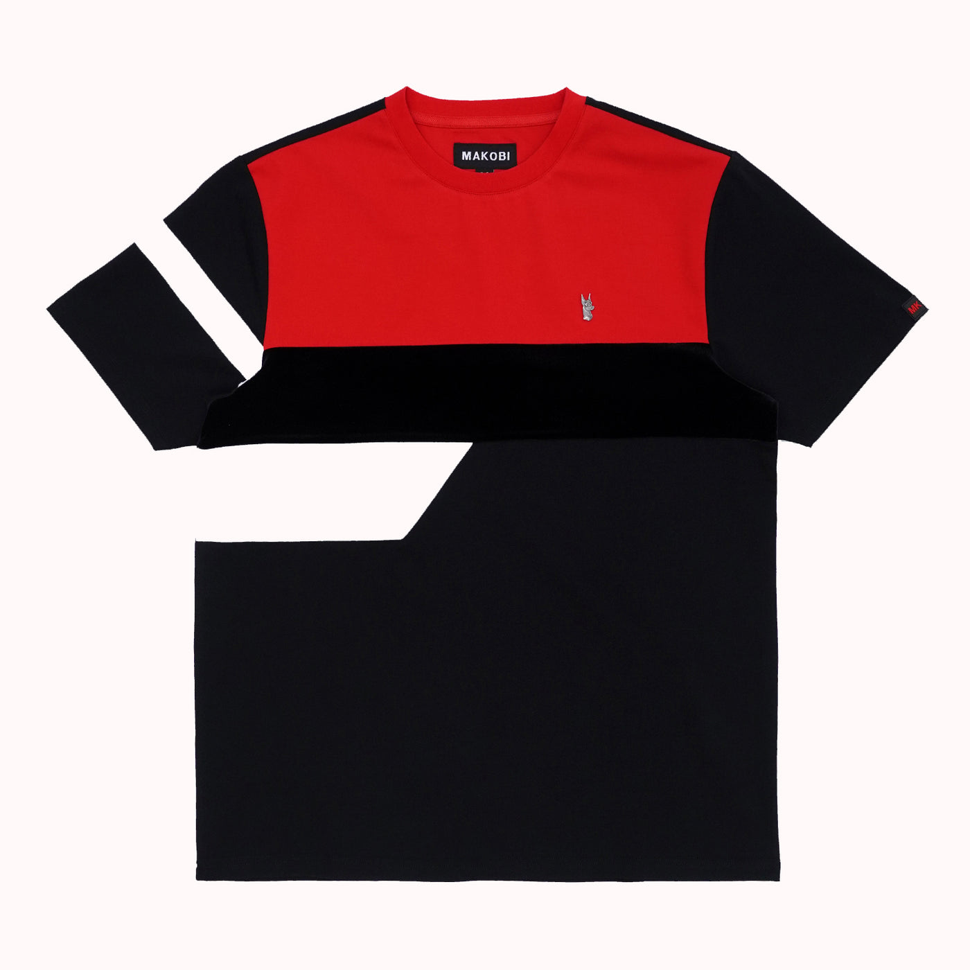 M204 Makobi Itansan Tee w/ felifeti - Black Red