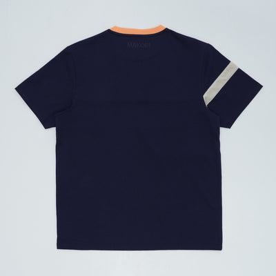 M204 Makobi Contrast Tee w/ velvet - Navy