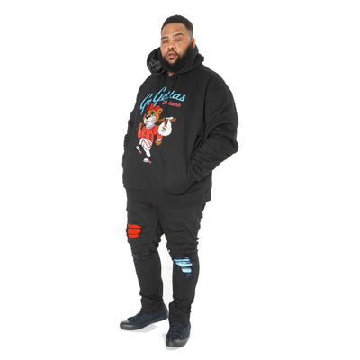 M4781 - Lọ Gettas Hoodie w / Okuta - Black