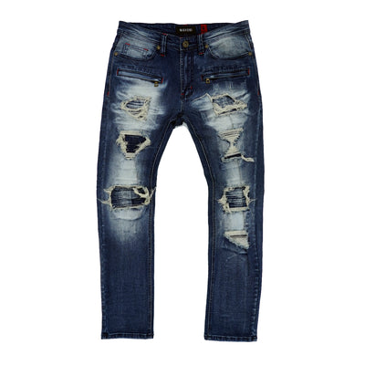 M1944 Pipa Shredded Jeans - Dark wash